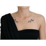 Dolce & Gabbana Black Wrap Sheath One Shoulder Wool Dress DR28903-38