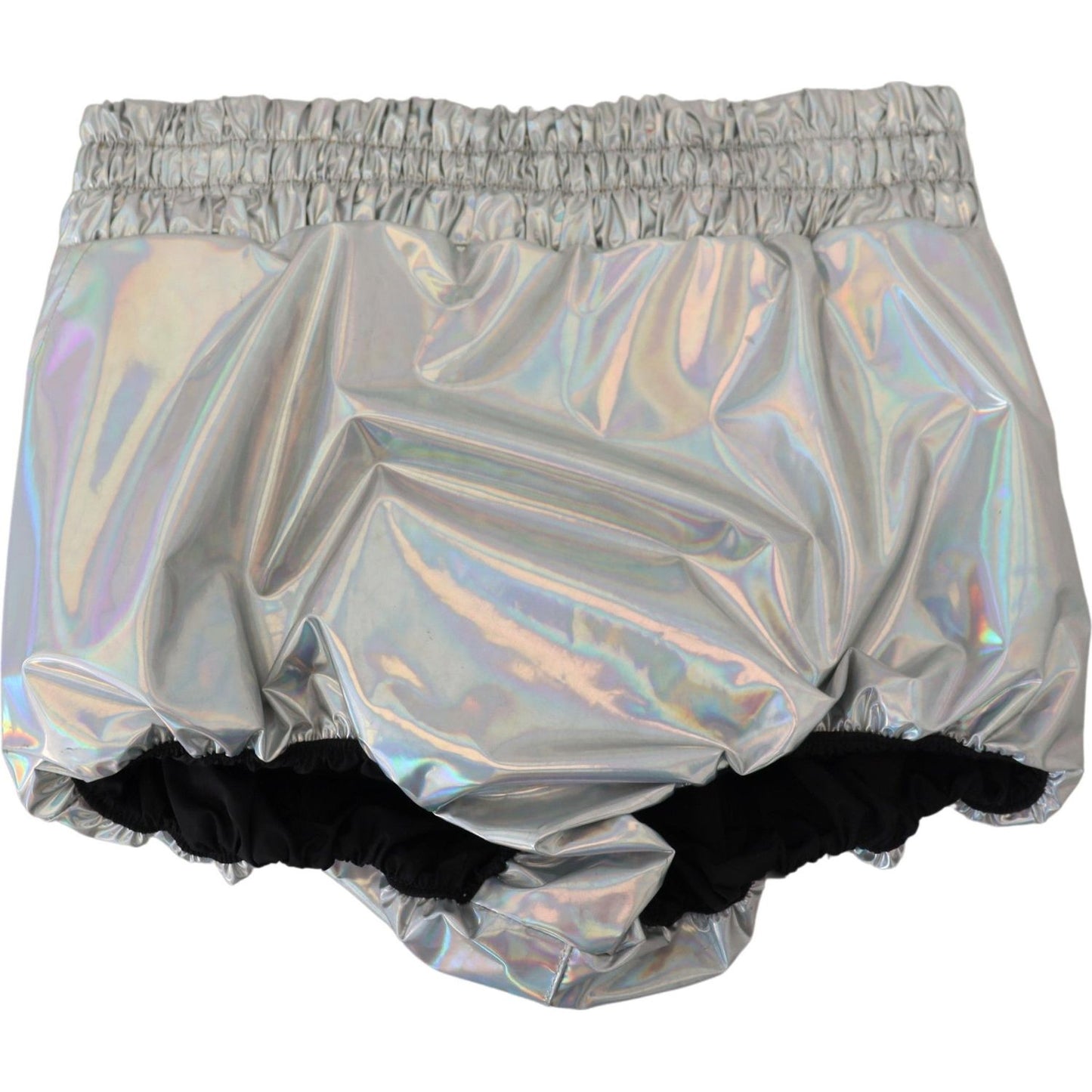 Dolce & Gabbana Elevated Elegance Silver High Waist Shorts Dolce & Gabbana Dark Gray