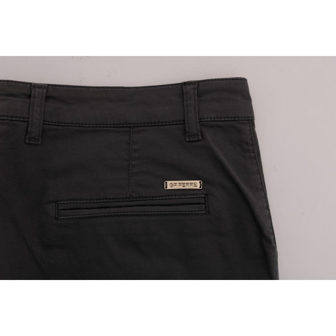 GF Ferre Elegant Slim-Fit Gray Cotton Trousers GF Ferre Gray