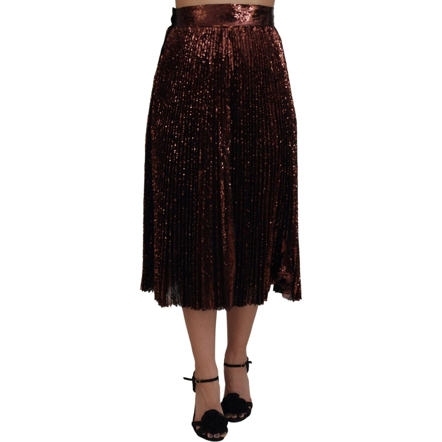 Dolce & Gabbana Elegant High Waist A-Line Midi Skirt Dolce & Gabbana Black