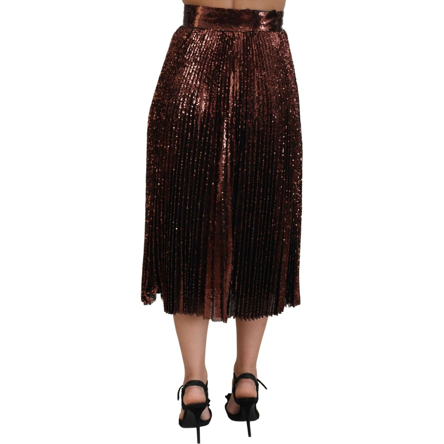Dolce & Gabbana Elegant High Waist A-Line Midi Skirt Dolce & Gabbana Black