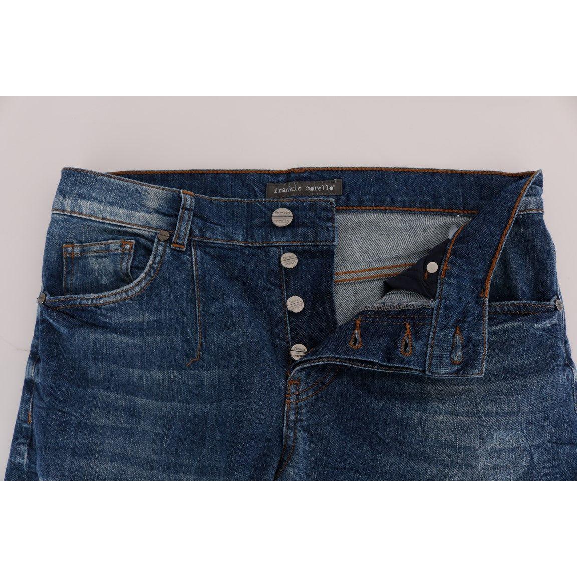 Frankie Morello Chic Slim Fit Blue Wash Jeans Frankie Morello Light Gray