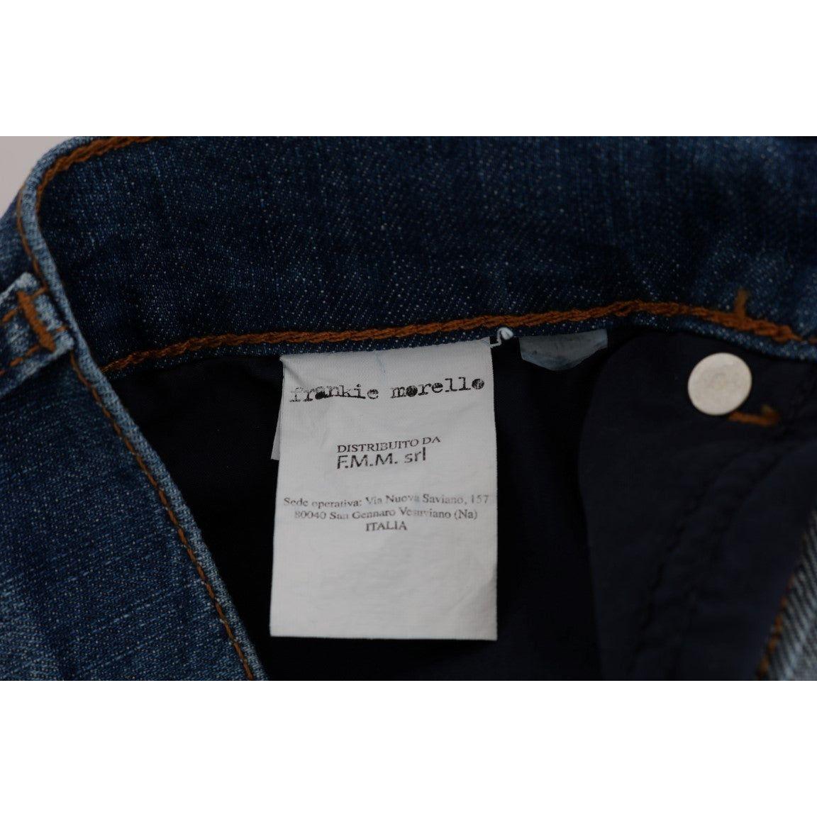Frankie Morello Chic Slim Fit Blue Wash Jeans Frankie Morello Dark Gray