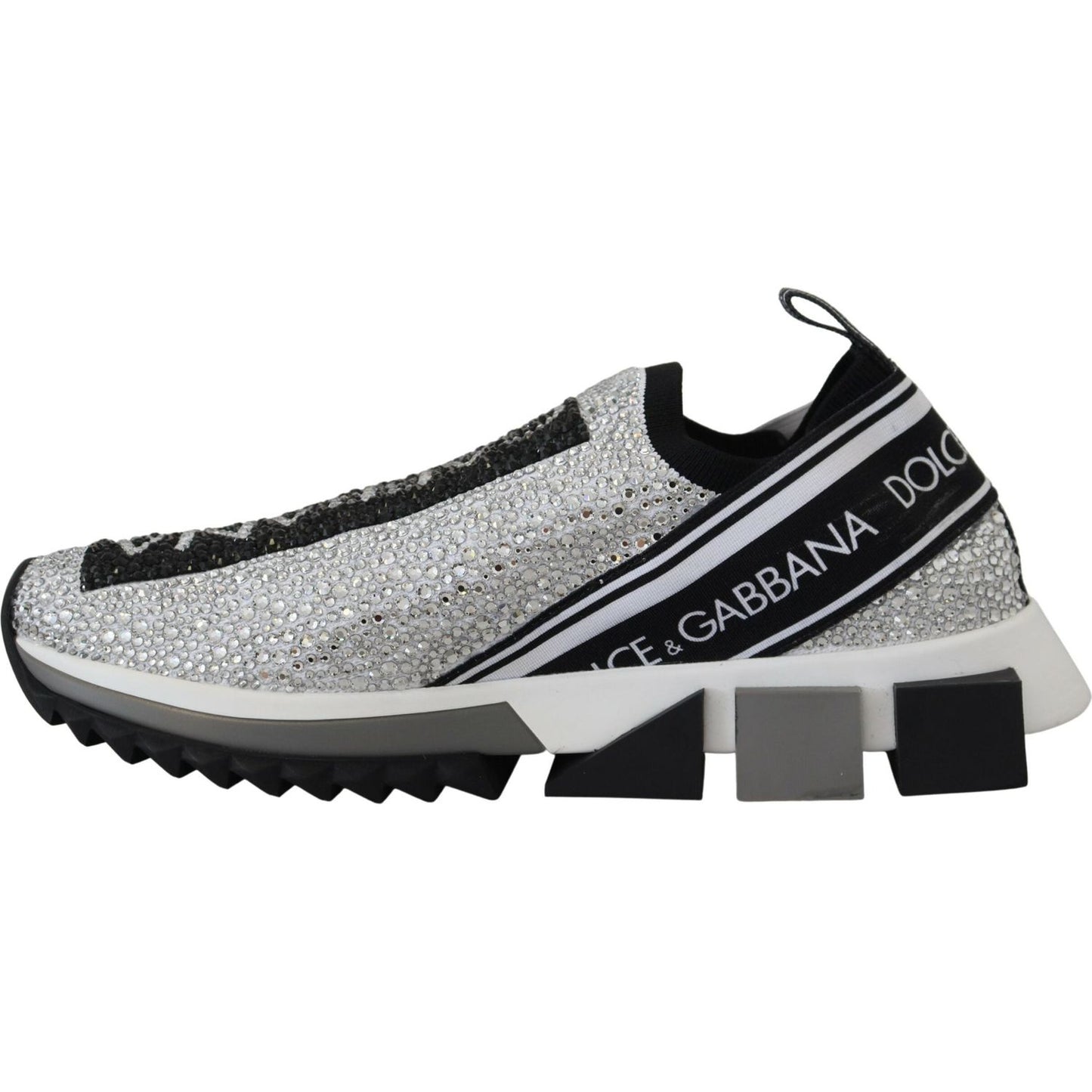 Dolce & Gabbana Sparkling Silver Rhinestone Sneakers Dolce & Gabbana Dark Slate Gray