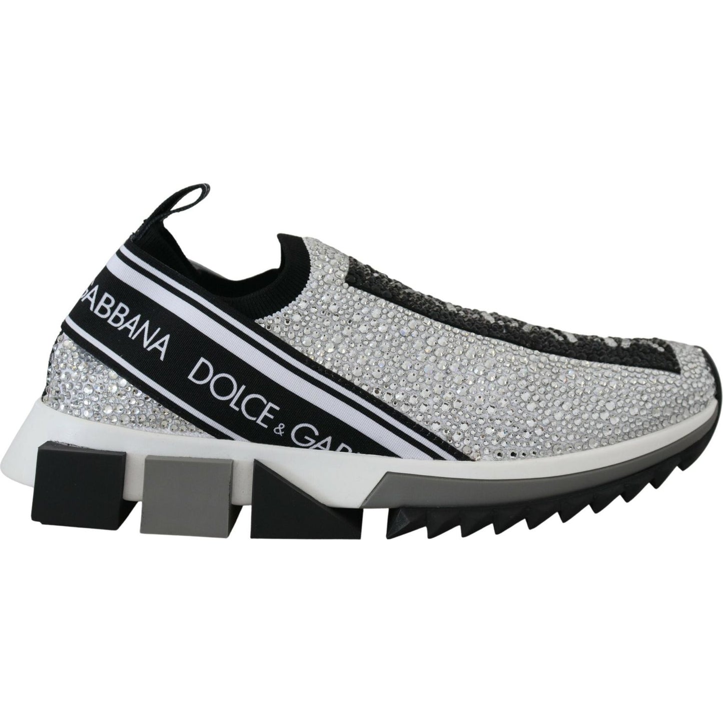 Dolce & Gabbana Sparkling Silver Rhinestone Sneakers Dolce & Gabbana Dark Slate Gray