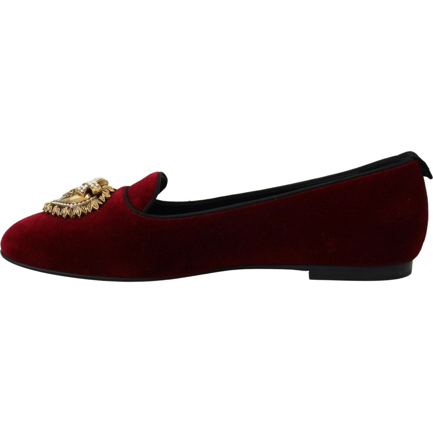 Dolce & Gabbana Bordeaux Velvet Devotion Loafers Dolce & Gabbana Black