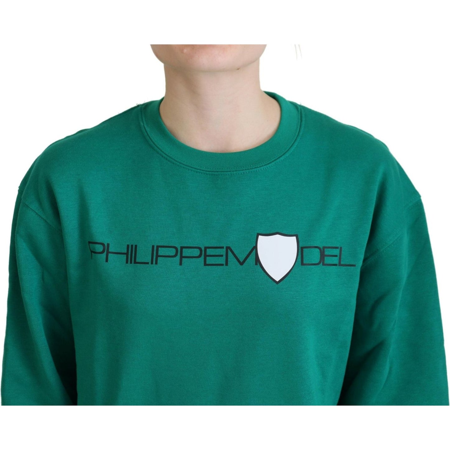 Philippe Model Chic Green Printed Long Sleeve Sweater Philippe Model Sea Green