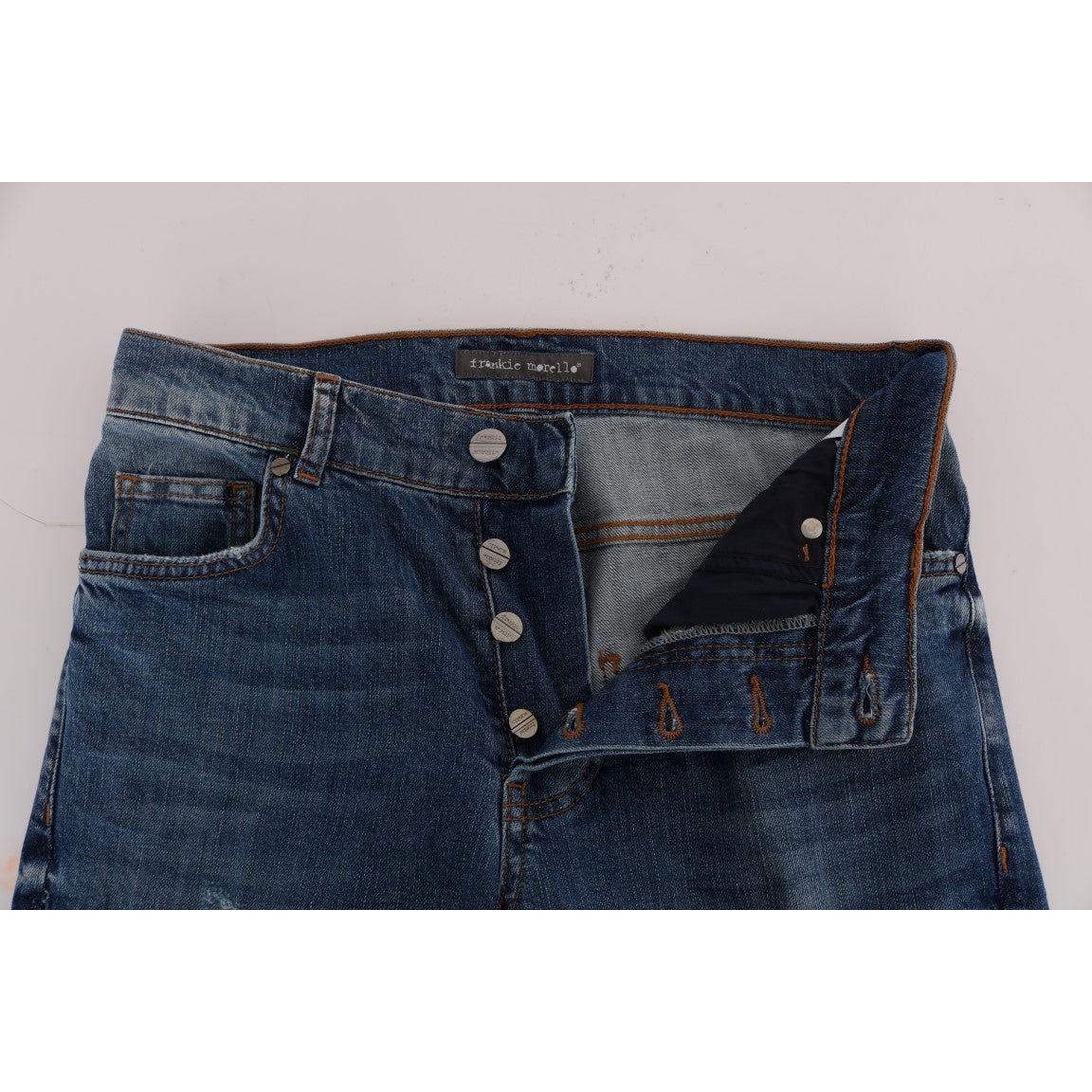 Frankie Morello Svelte Italian Denim - Slim Fit Blue Jeans Frankie Morello Gray