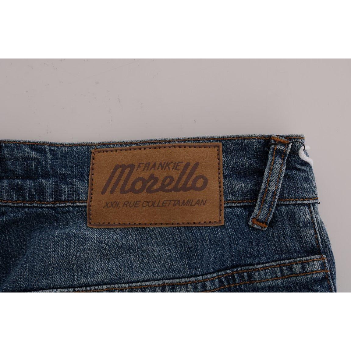 Frankie Morello Svelte Italian Denim - Slim Fit Blue Jeans Frankie Morello Dark Gray