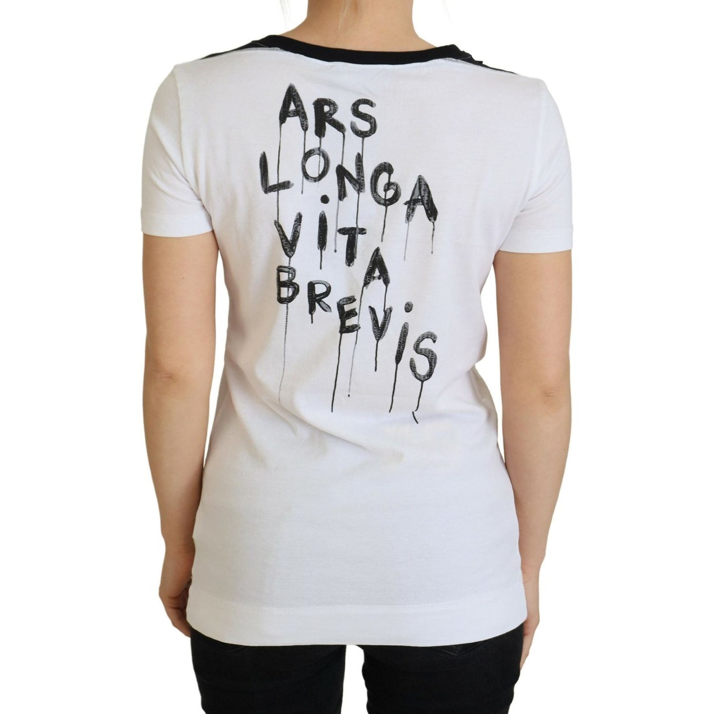 Dolce & Gabbana Chic Monochrome 'Here and Now' Cotton Tee Dolce & Gabbana Light Gray