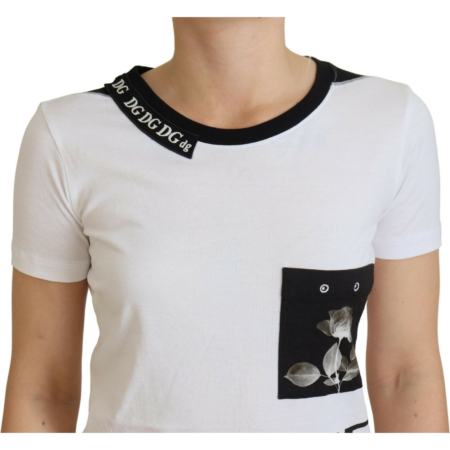 Dolce & Gabbana Chic Monochrome 'Here and Now' Cotton Tee Dolce & Gabbana Light Gray