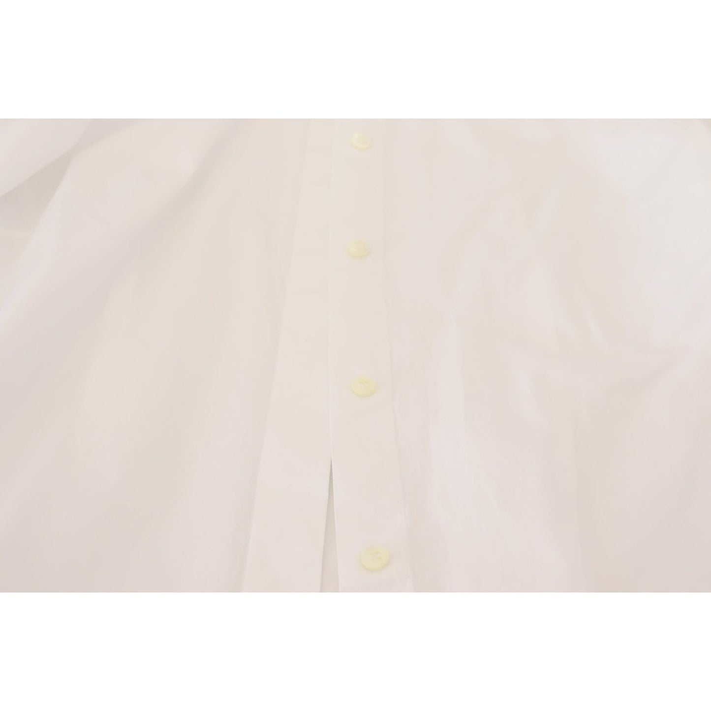 Dolce & Gabbana White Cotton Collared Long Sleeves Formal Top