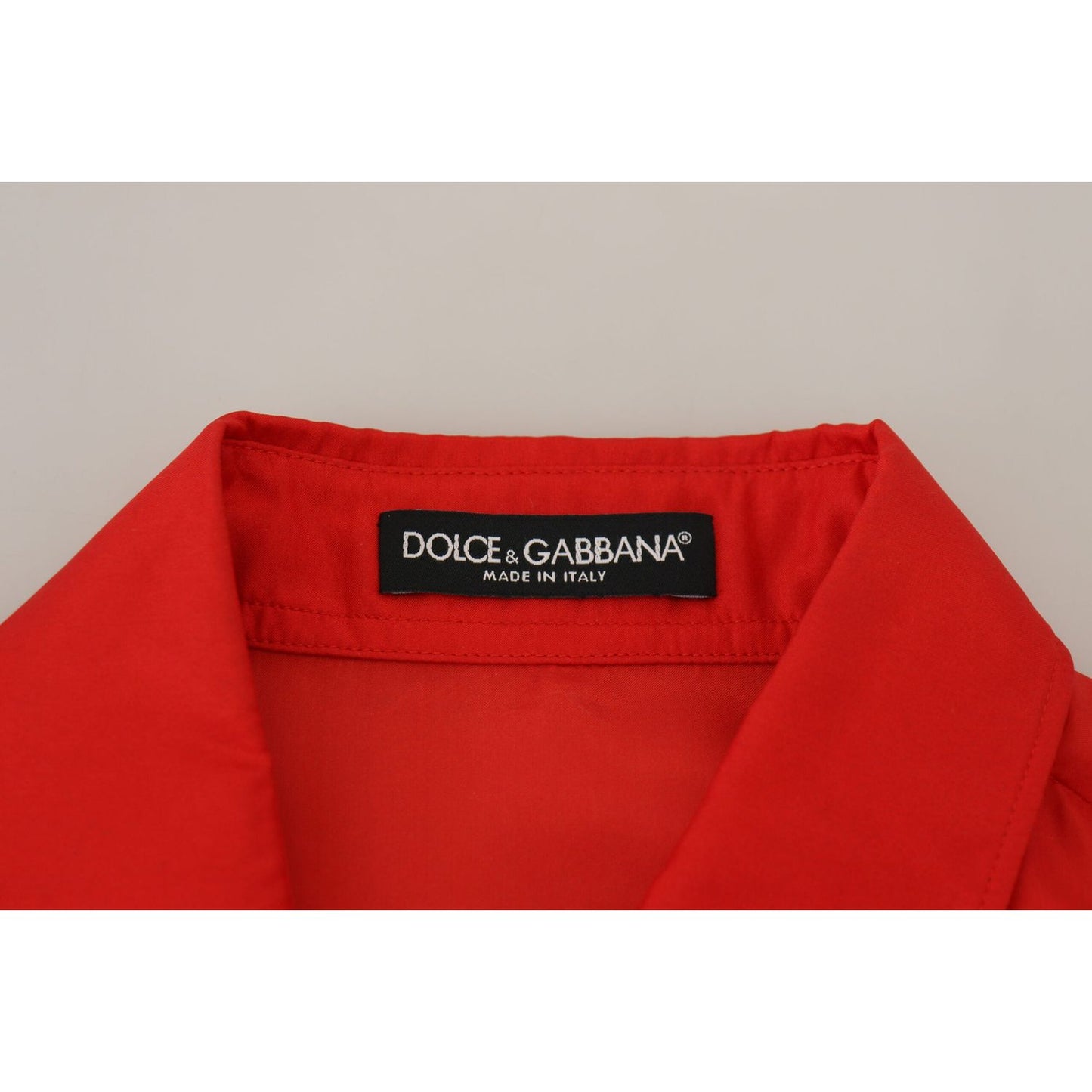 Dolce & Gabbana Elegant Silk Collared Long Sleeve Polo Top Dolce & Gabbana Firebrick