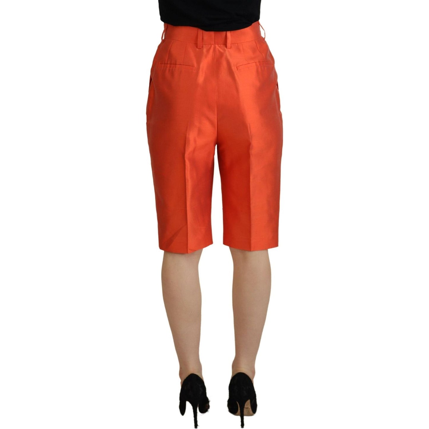 Dolce & Gabbana Elegant Silk High-Waist Cropped Pants Dolce & Gabbana Sienna