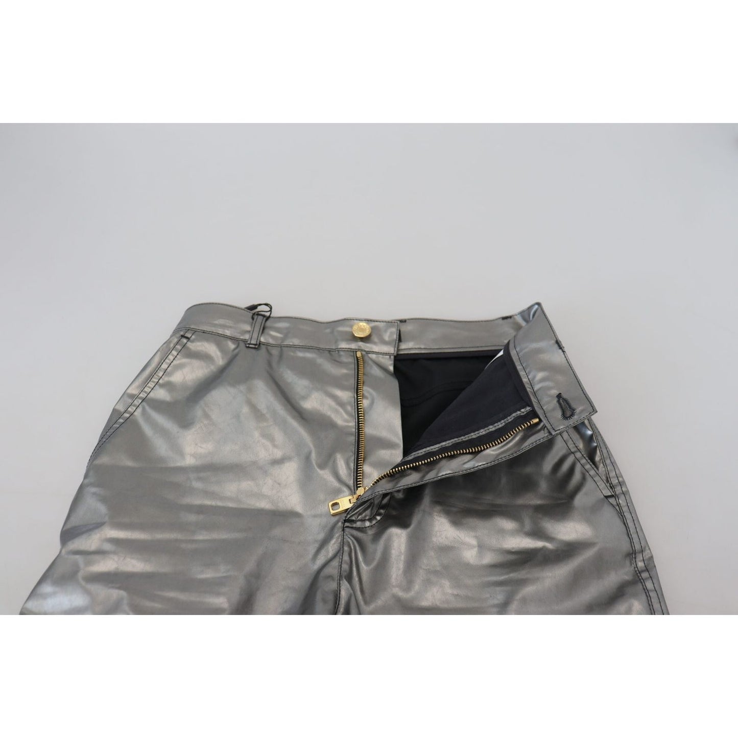 Dolce & Gabbana Elegant High Waist Skinny Pants in Silver Dolce & Gabbana Gray