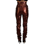 Dolce & Gabbana High Waist Skinny Jeans in Metallic Bronze Dolce & Gabbana Black