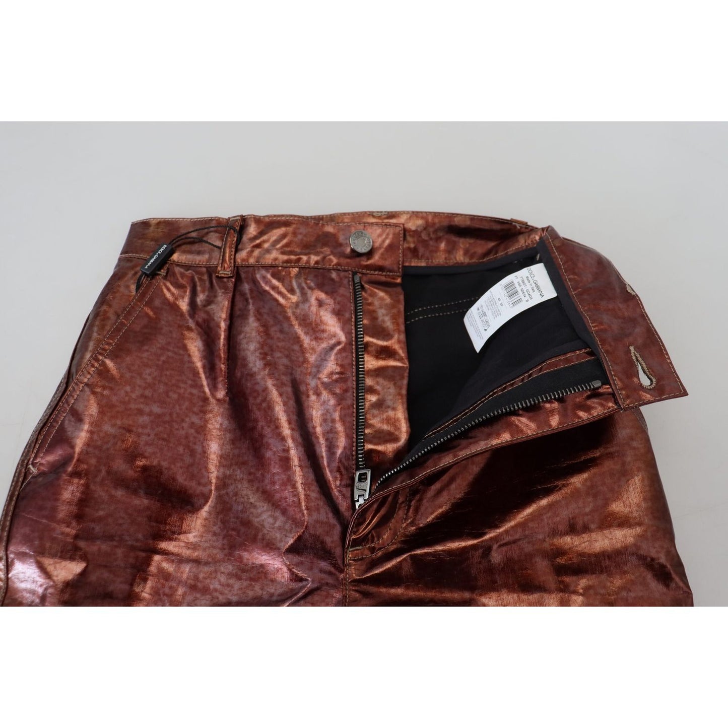 Dolce & Gabbana High Waist Skinny Jeans in Metallic Bronze Dolce & Gabbana Dark Slate Gray