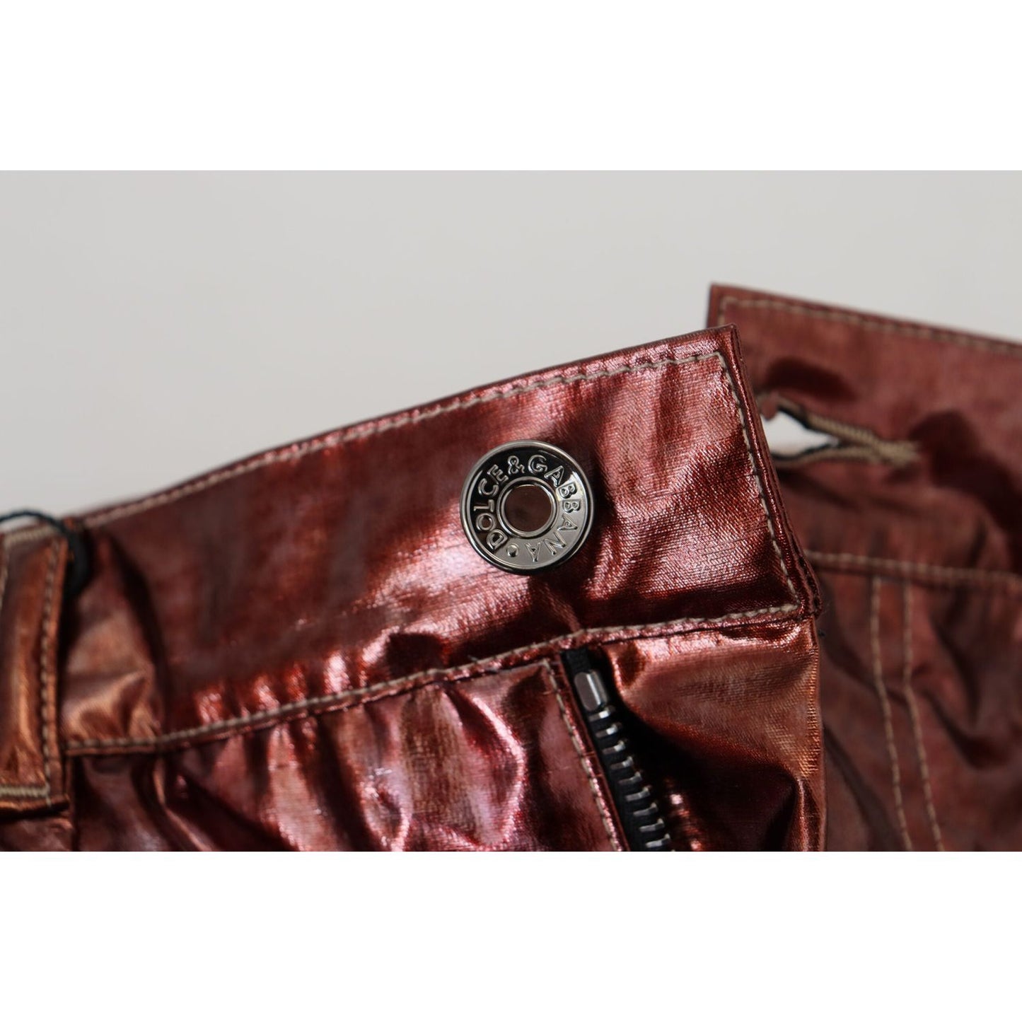 Dolce & Gabbana High Waist Skinny Jeans in Metallic Bronze Dolce & Gabbana Light Gray