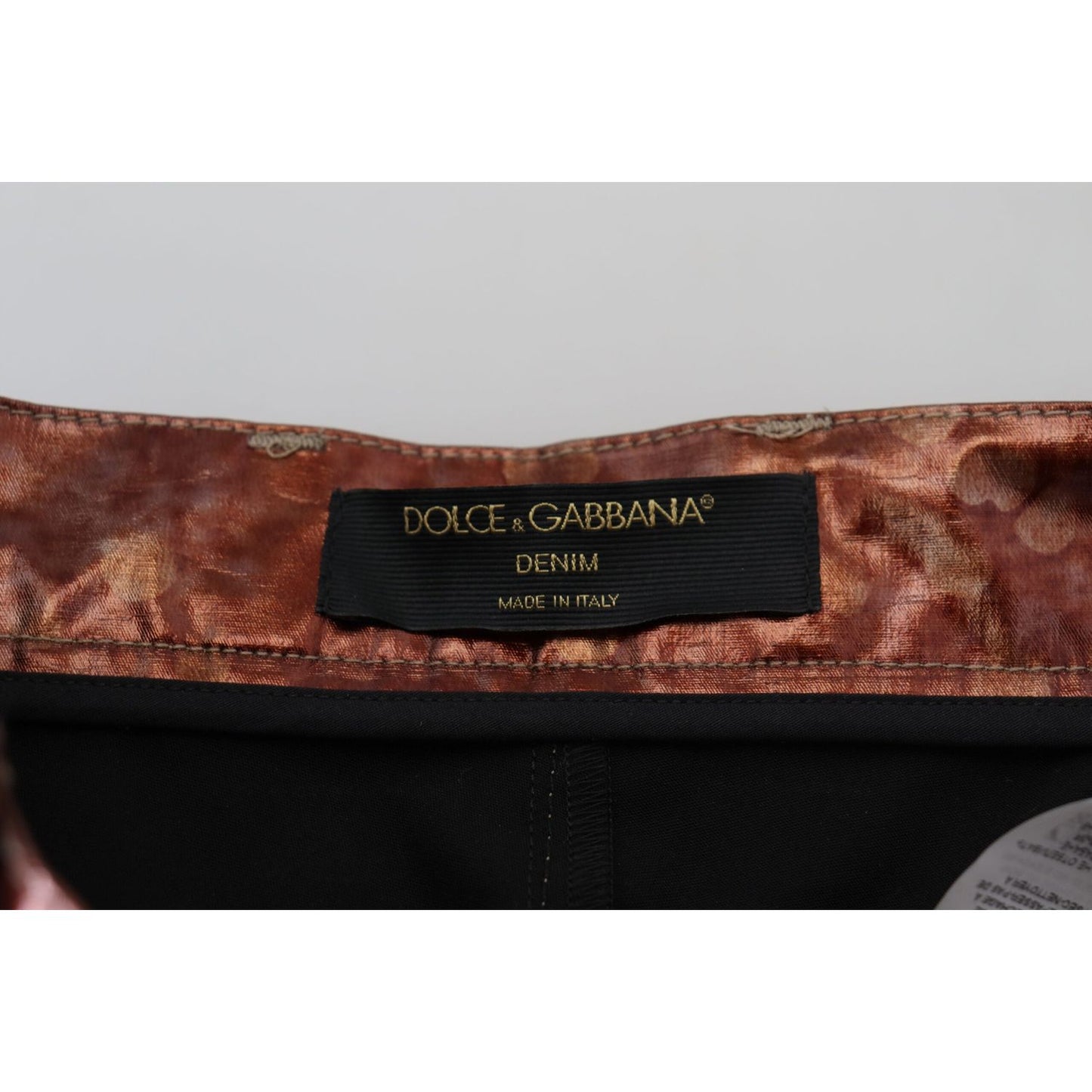 Dolce & Gabbana High Waist Skinny Jeans in Metallic Bronze Dolce & Gabbana Gray