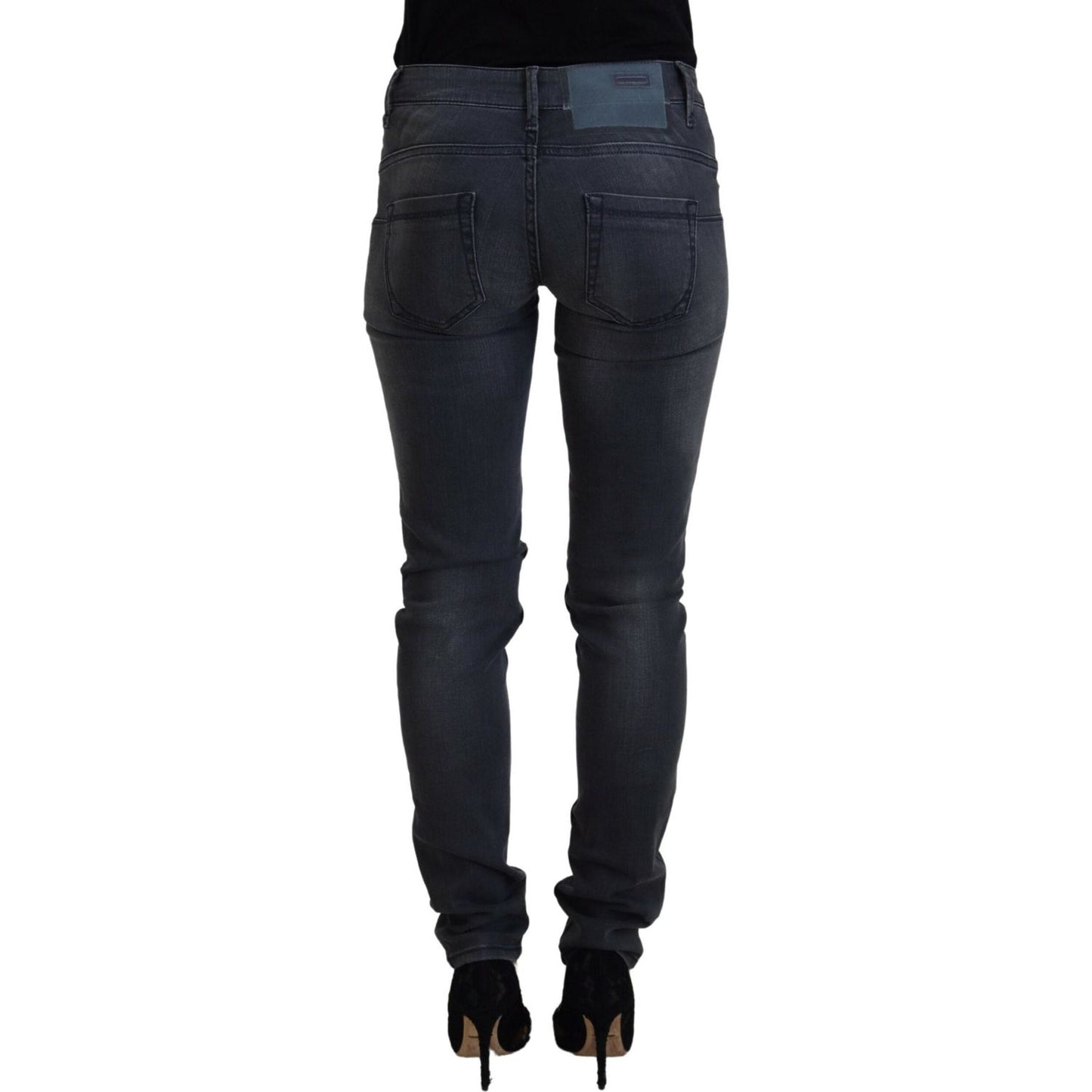 Acht Chic Gray Low Waist Skinny Jeans Acht Dark Slate Gray