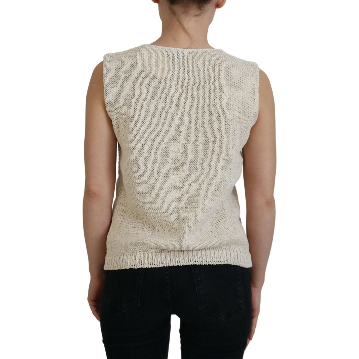 PINK MEMORIES Chic Beige Sleeveless Tank Top PINK MEMORIES Dark Gray