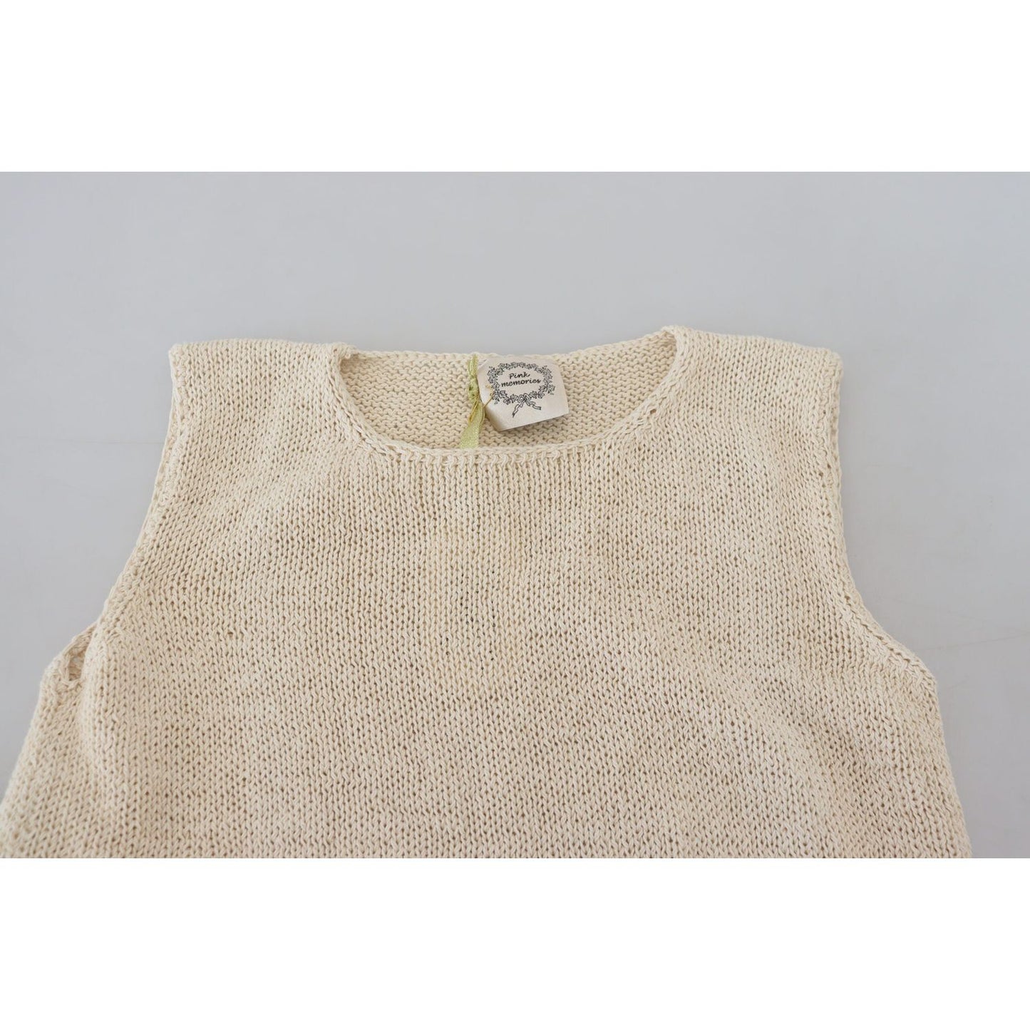 PINK MEMORIES Chic Beige Sleeveless Tank Top PINK MEMORIES Gray