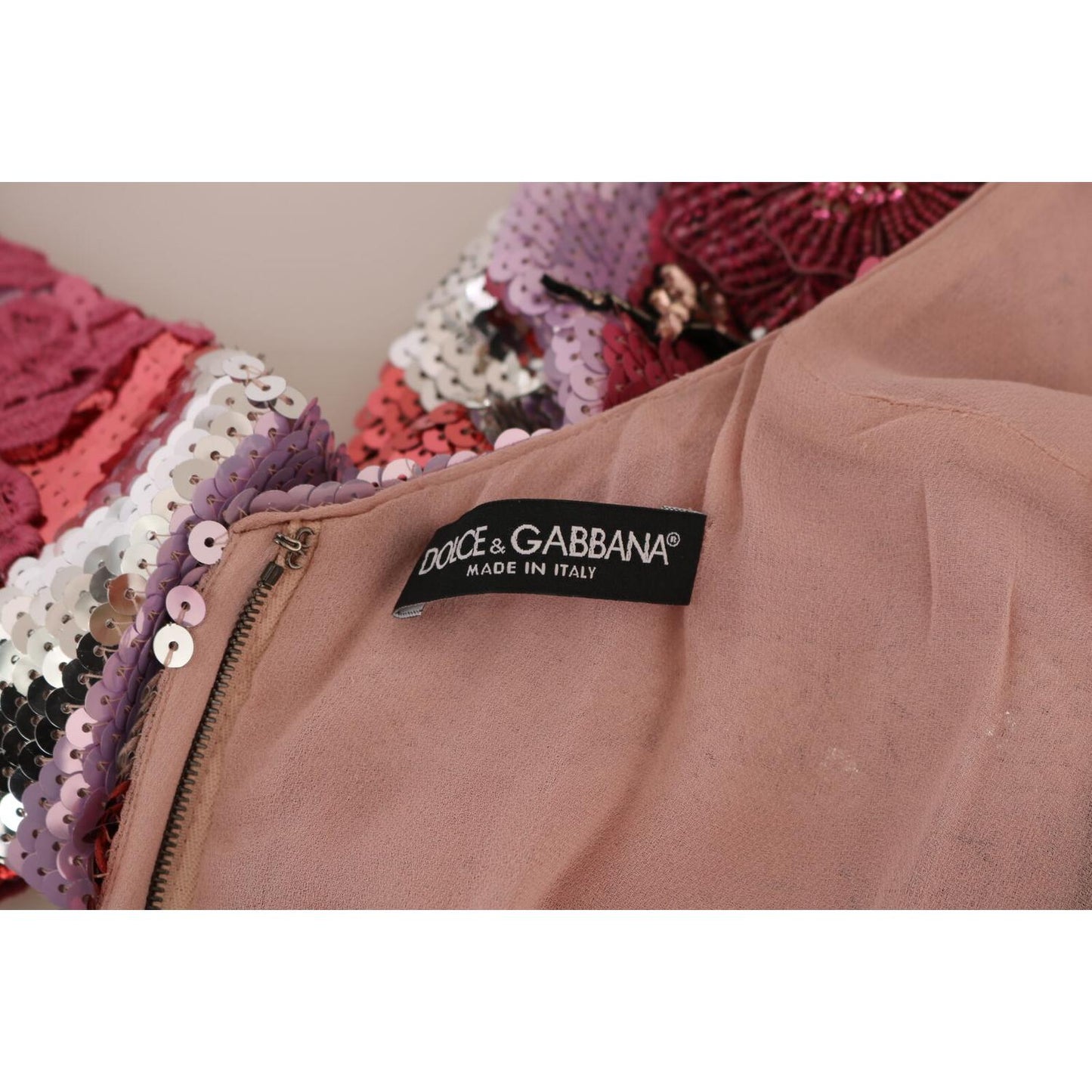 Dolce & Gabbana Opulent Pink Sequined Floor-Length Dress Dolce & Gabbana Rosy Brown
