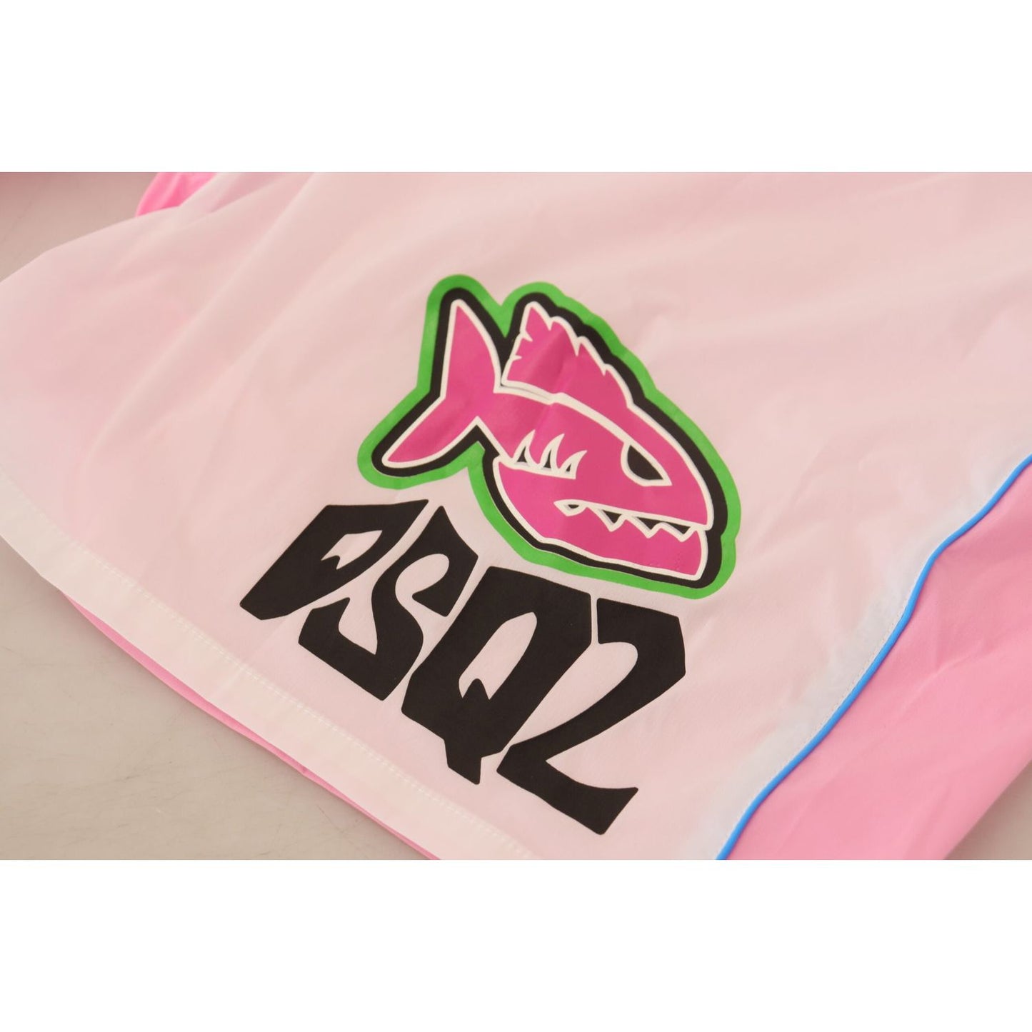 Dsquared² Chic White & Pink Print Swim Shorts Dsquared² Light Pink