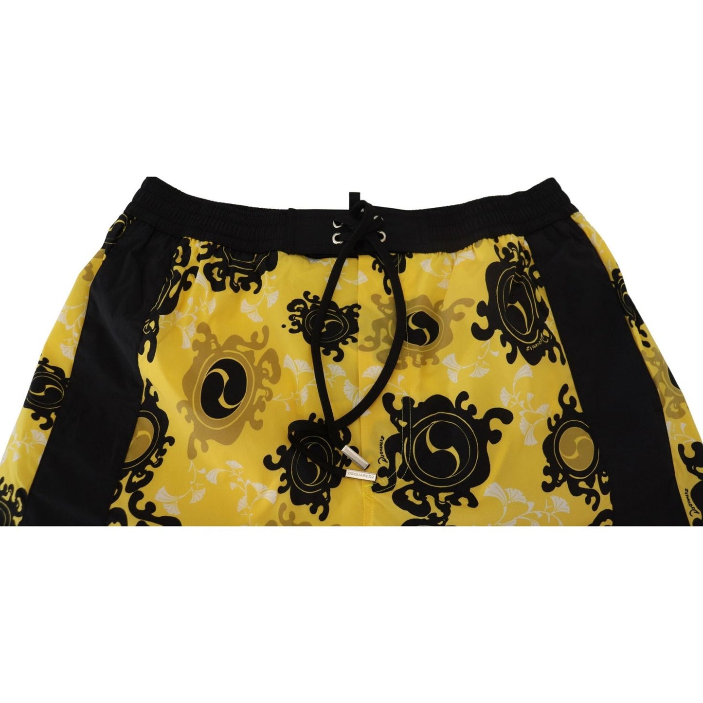 Dsquared² Yellow Block Print Swim Shorts Boxer Dsquared² Goldenrod