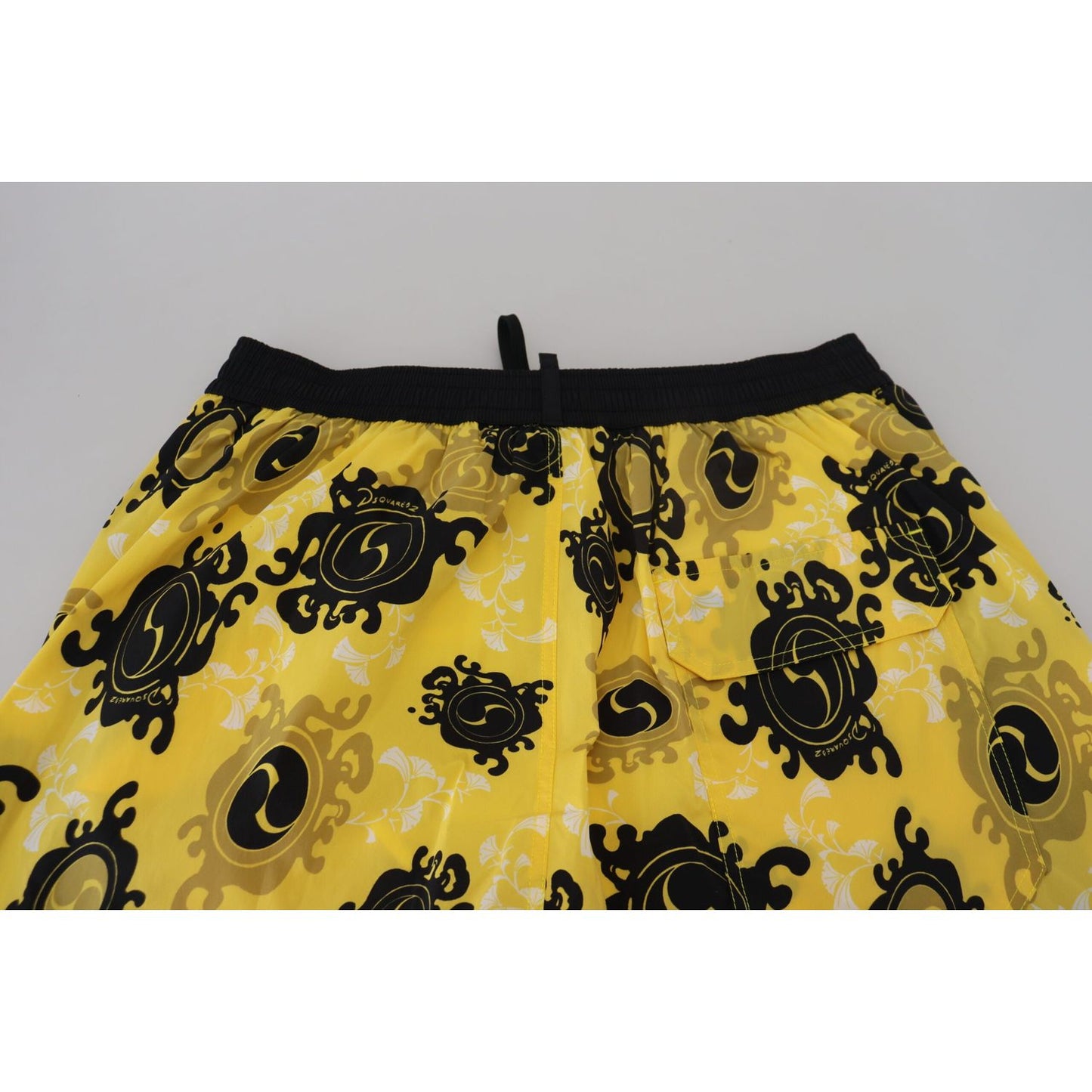 Dsquared² Yellow Block Print Swim Shorts Boxer Dsquared² Goldenrod