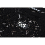 Dolce & Gabbana Black Floral Lace Cotton Shift Mini Dress DR28864 -40
