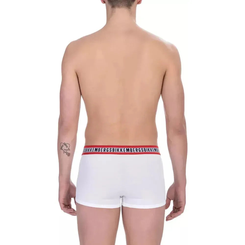 Bikkembergs White Cotton Men's Trunk Package Bikkembergs Rosy Brown