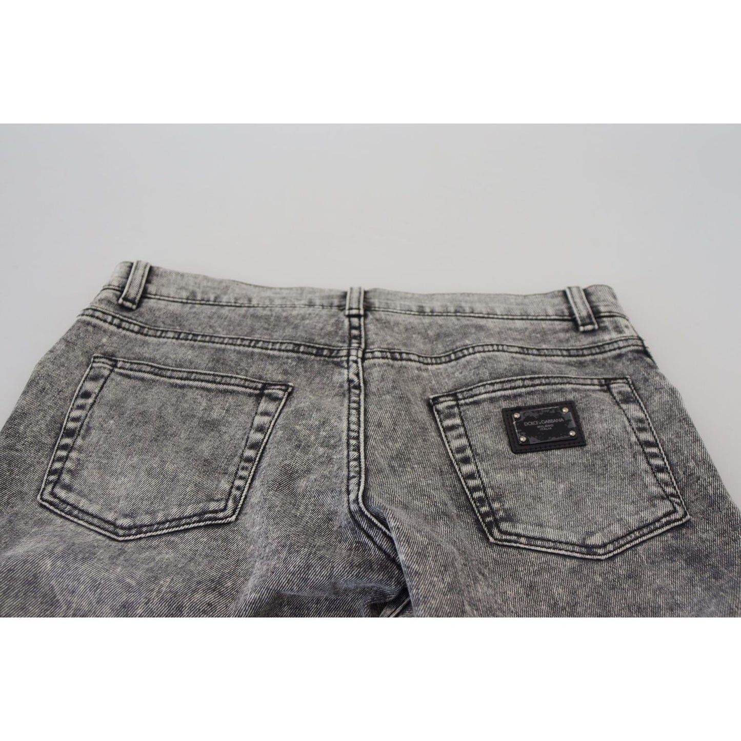 Dolce & Gabbana Elegant Grey Skinny Jeans Dolce & Gabbana Dark Gray
