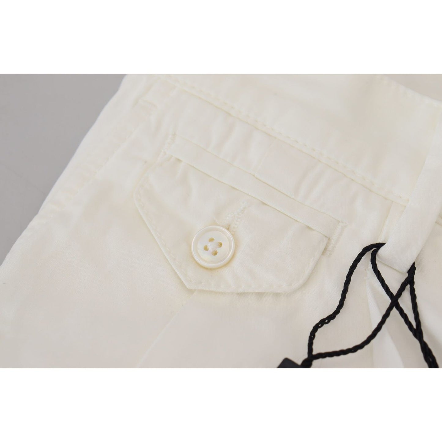 Dolce & Gabbana Elegant White Cotton Chino Pants Dolce & Gabbana Gray