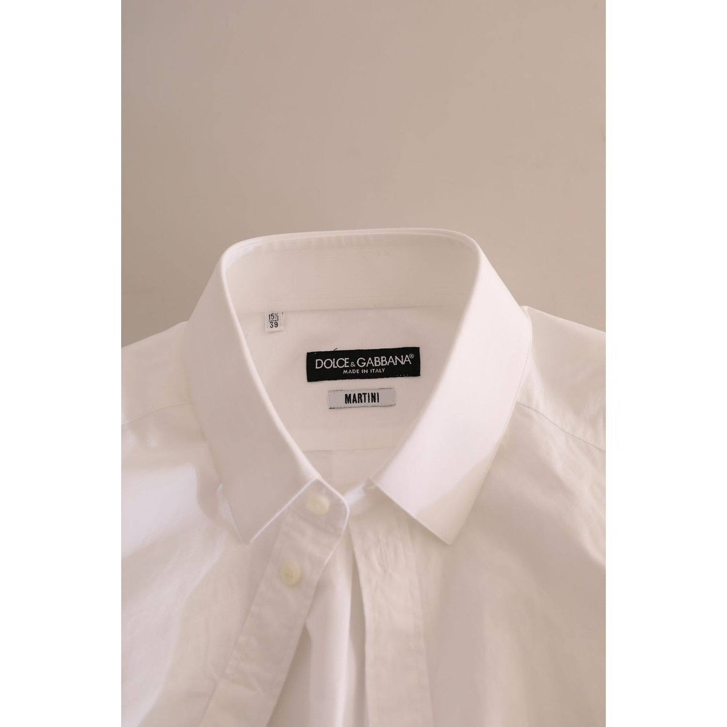 Dolce & Gabbana Elegant White Cotton Martini Dress Shirt Dolce & Gabbana Gray