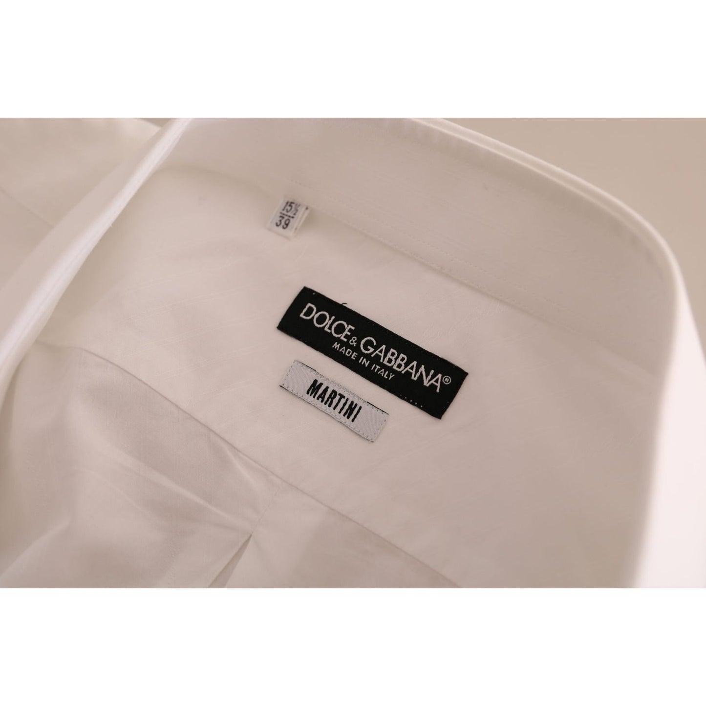 Dolce & Gabbana Elegant White Cotton Martini Dress Shirt Dolce & Gabbana Dark Gray