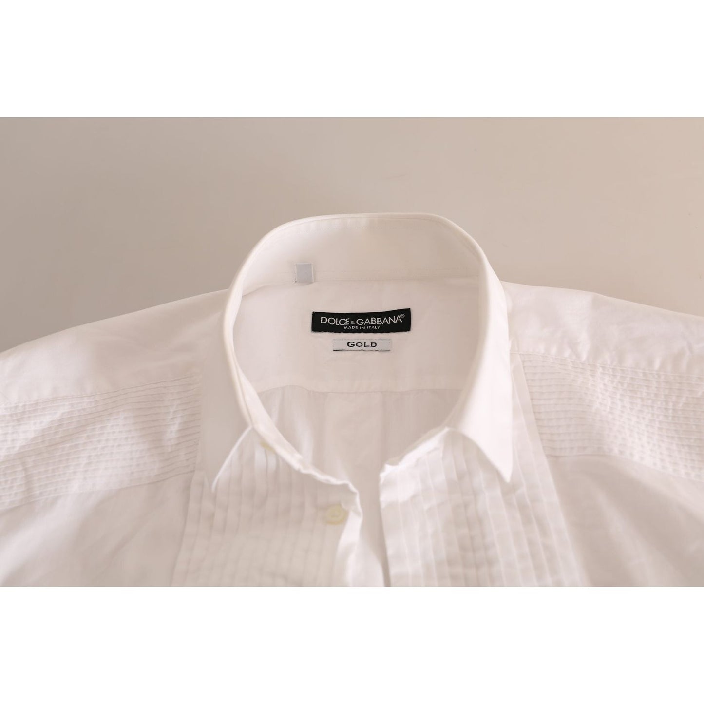 Dolce & Gabbana Elegant White Slim Fit Cotton Dress Shirt Dolce & Gabbana Gray