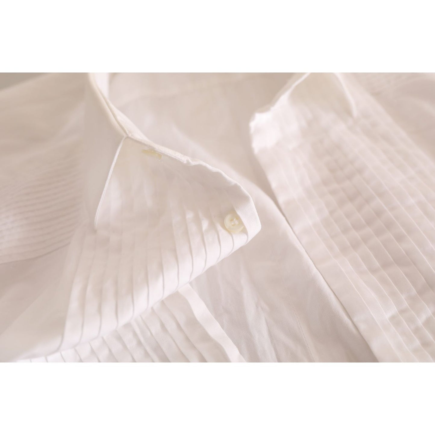Dolce & Gabbana Elegant White Slim Fit Cotton Dress Shirt Dolce & Gabbana Gray