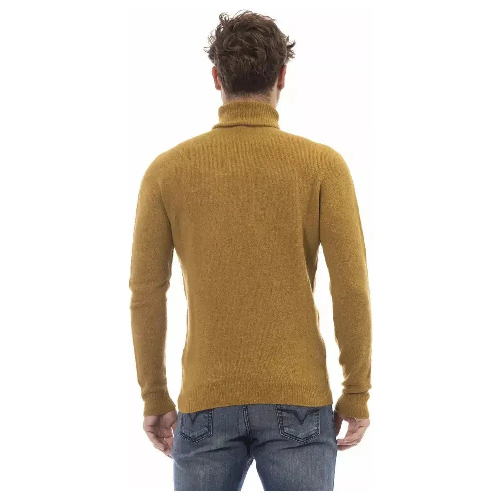 Alpha Studio Brown Alpaca Men Sweater Alpha Studio Sienna