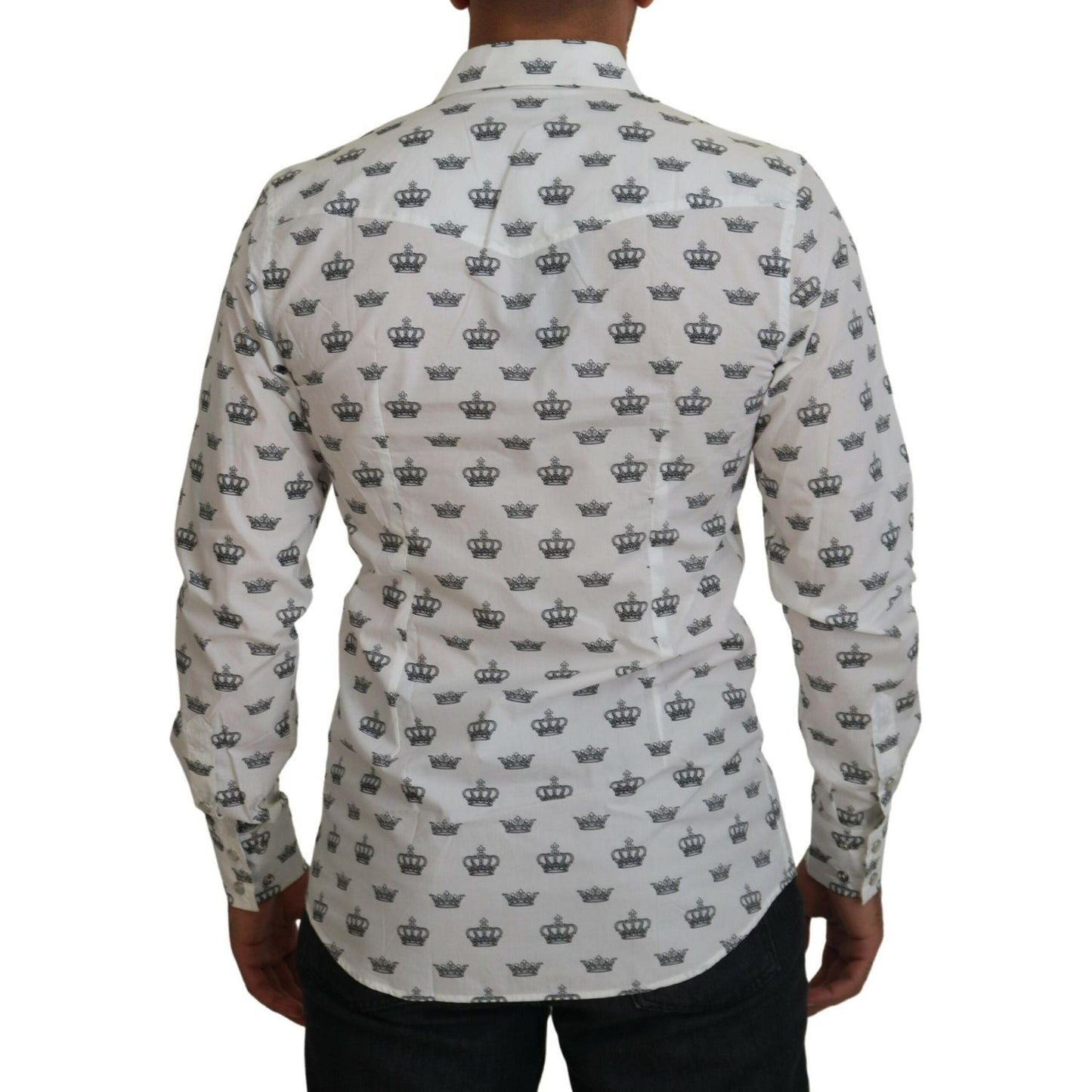 Dolce & Gabbana Slim Fit Crown Print Dress Shirt Dolce & Gabbana Dark Gray