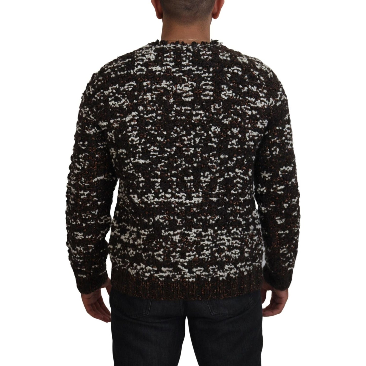 Dolce & Gabbana Elegant Bronze Knit Pullover Sweater Dolce & Gabbana Black