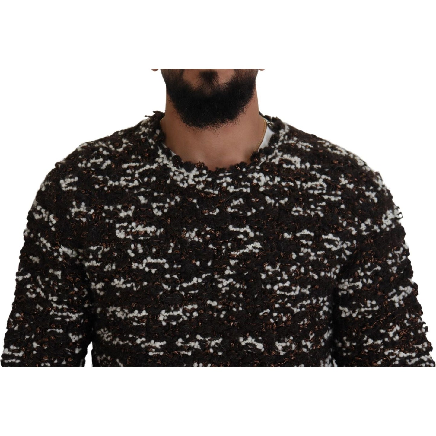 Dolce & Gabbana Elegant Bronze Knit Pullover Sweater Dolce & Gabbana Black