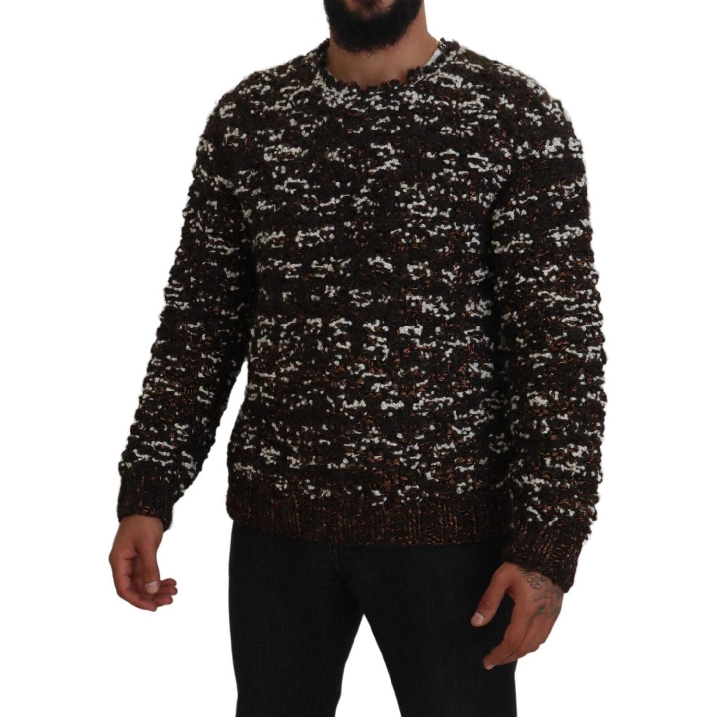 Dolce & Gabbana Elegant Bronze Knit Pullover Sweater Dolce & Gabbana Black