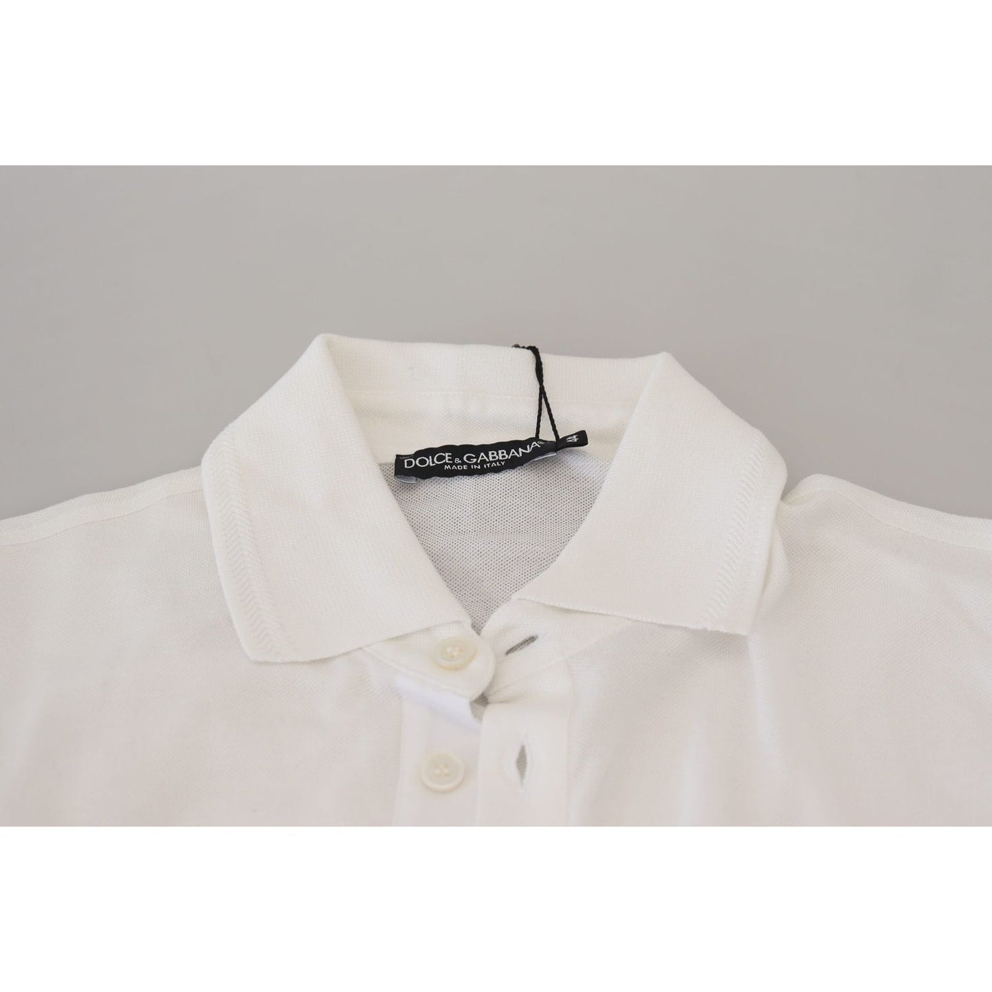 Dolce & Gabbana Elegant White Cotton Blend Polo Dolce & Gabbana Gray