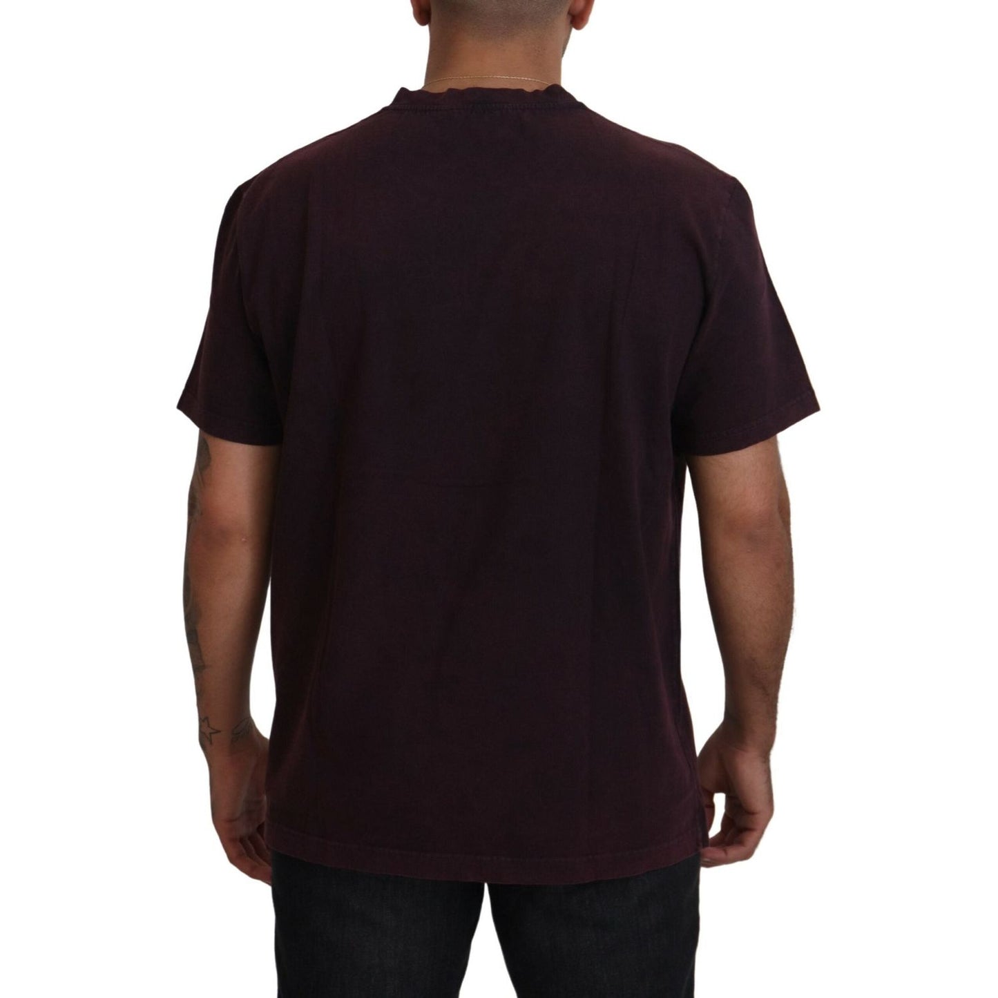 Dolce & Gabbana Elegant Bordeaux Crewneck Tee Dolce & Gabbana Black