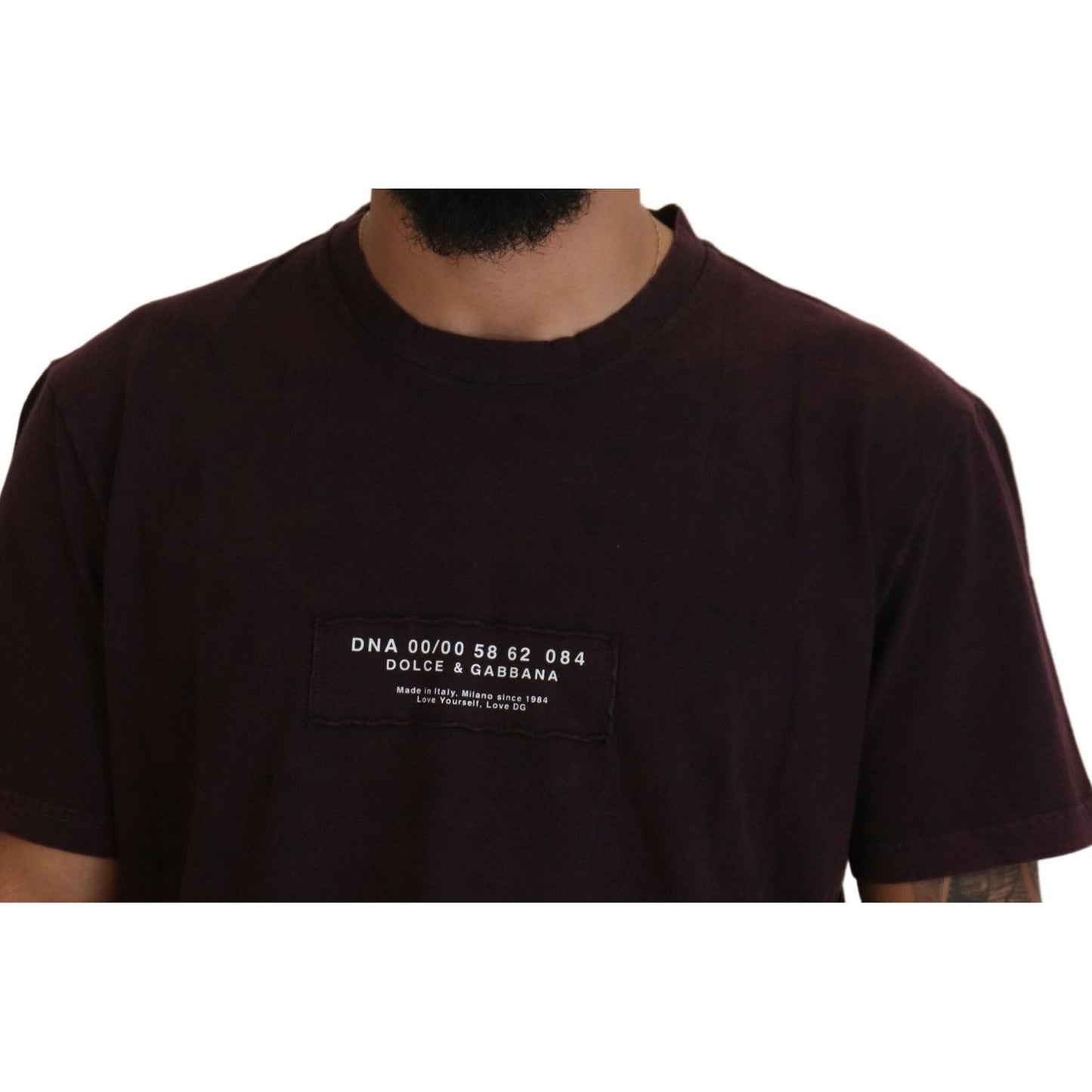 Dolce & Gabbana Elegant Bordeaux Crewneck Tee Dolce & Gabbana Black