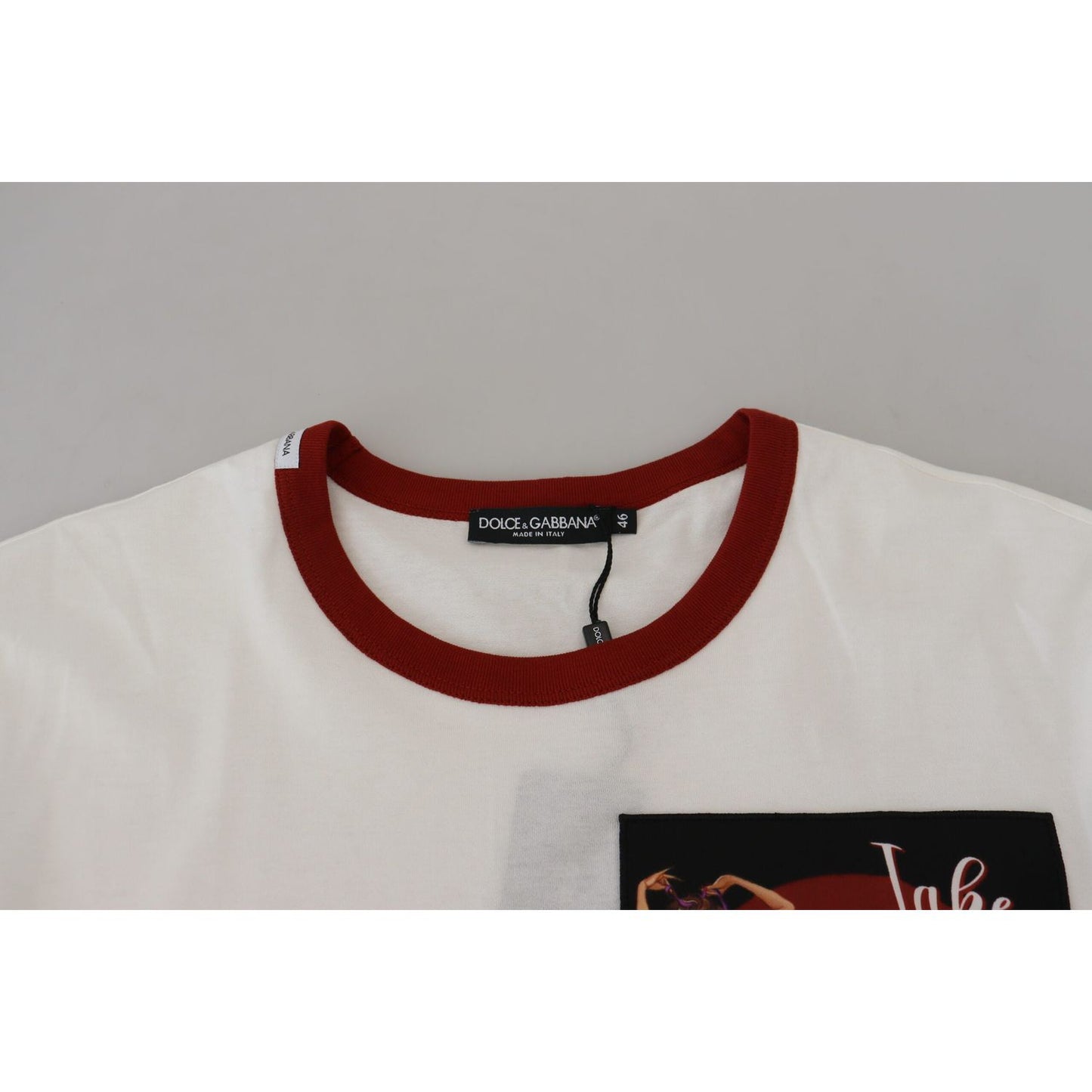 Dolce & Gabbana Elegant White Crewneck Cotton T-Shirt Dolce & Gabbana Gray