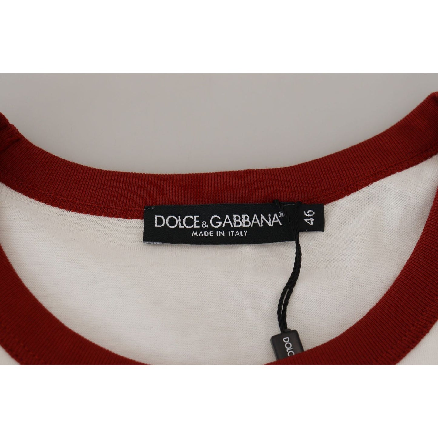 Dolce & Gabbana Elegant White Crewneck Cotton T-Shirt Dolce & Gabbana Dark Gray