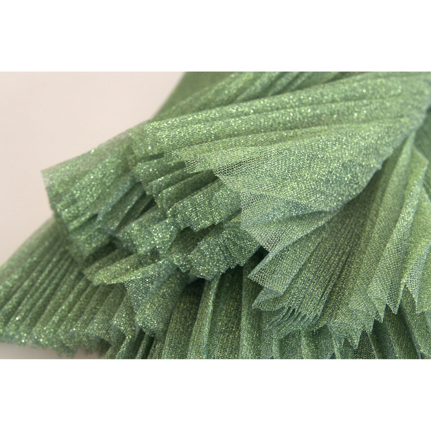 Dolce & Gabbana Enchanting Metallic Green Pleated A-Line Skirt Dolce & Gabbana Dim Gray