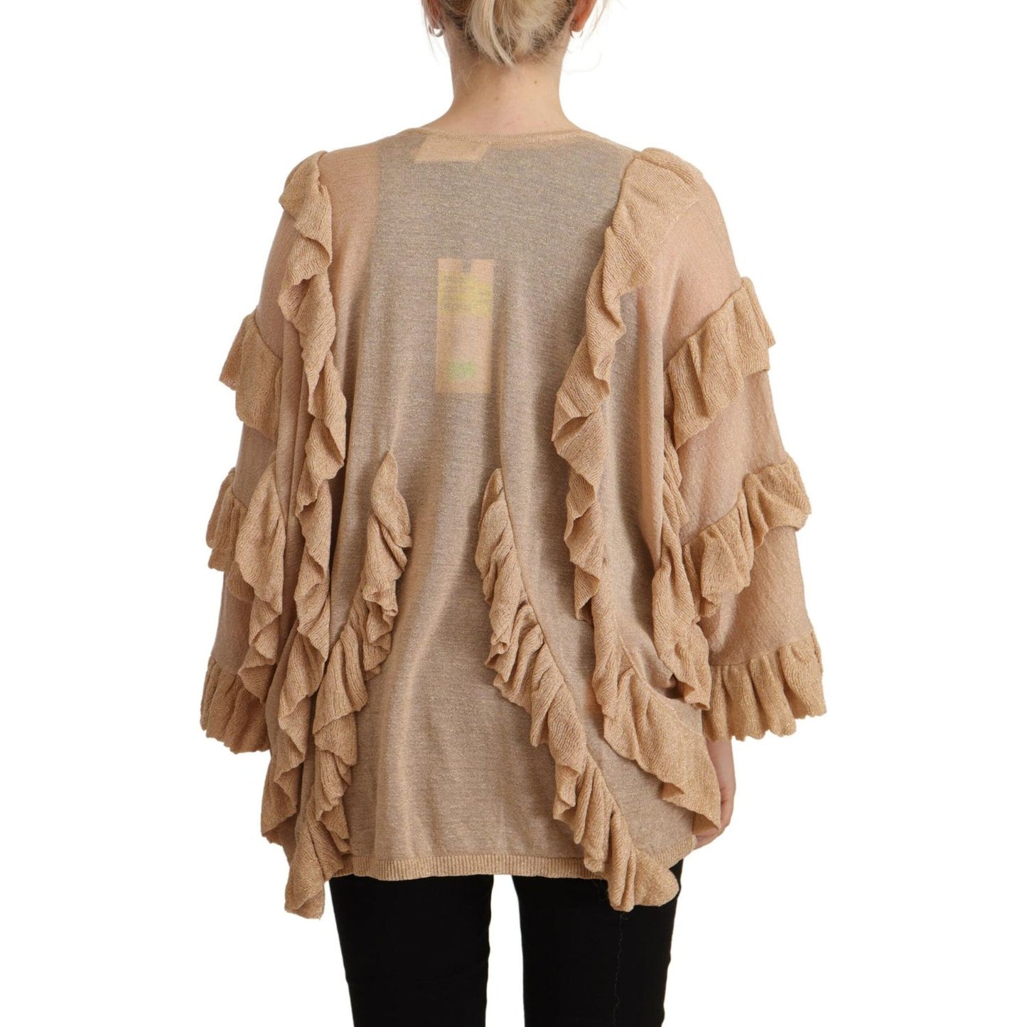 Aniye By Chic Beige Long Sleeve Open Front Cardigan Aniye By Rosy Brown